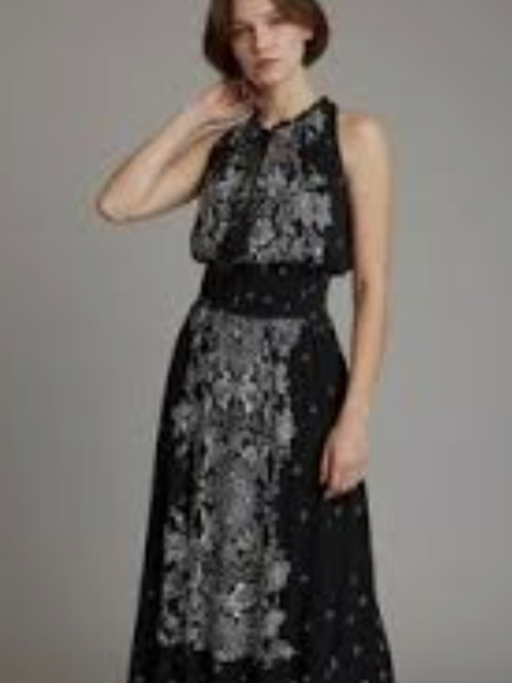 🌼B2G1🌼 Bila Black and White Boho Print Midi Dress NWOT